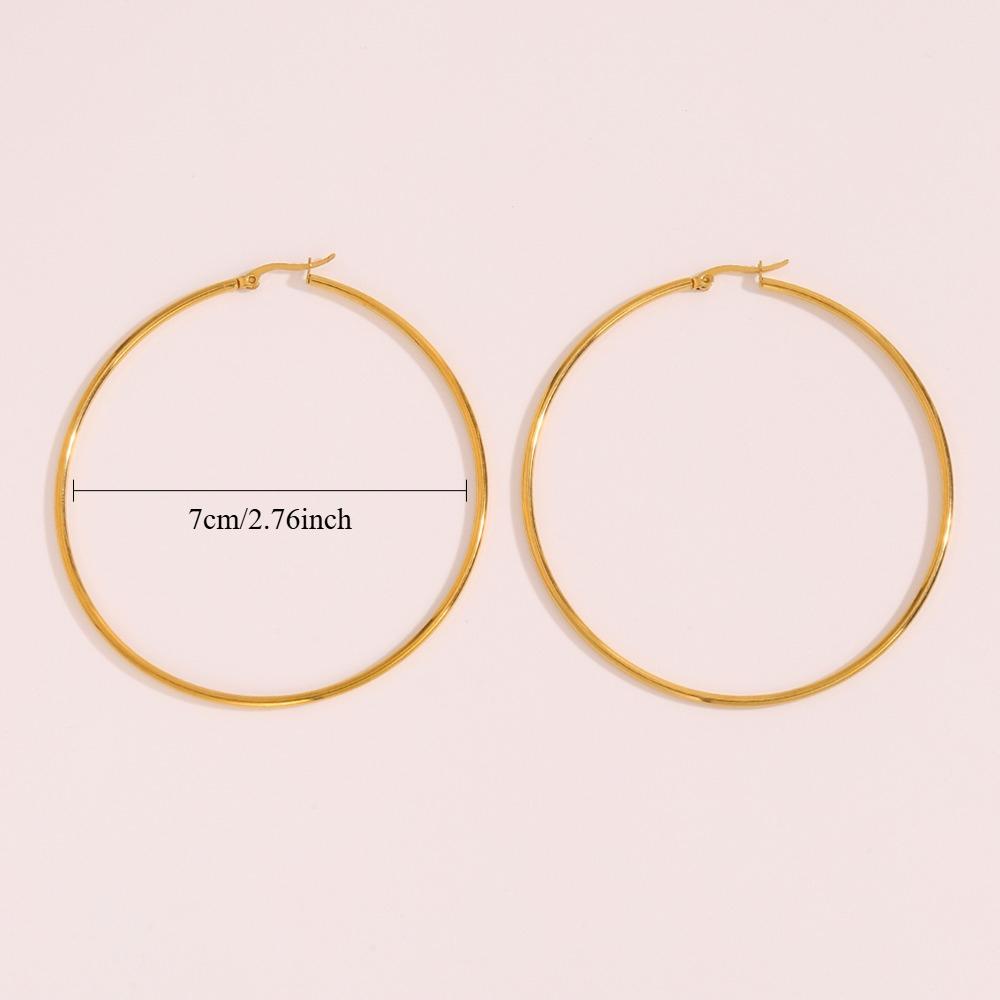 TEMU 2pcs, Large Hoop Earrings, Classic Hoop Earrings Dainty Curved Statement, Ladies Jewelry Accessory For Halloween Christmas Valentine's Day Wear,
