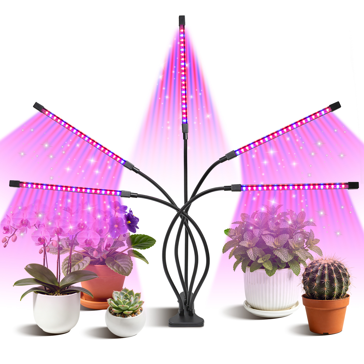 Image of Red Blue Light Clip Plant Growth Lamp For Indoor Plants Usb Powered Adjustable Brightness Timing Function For Seedling Flowering