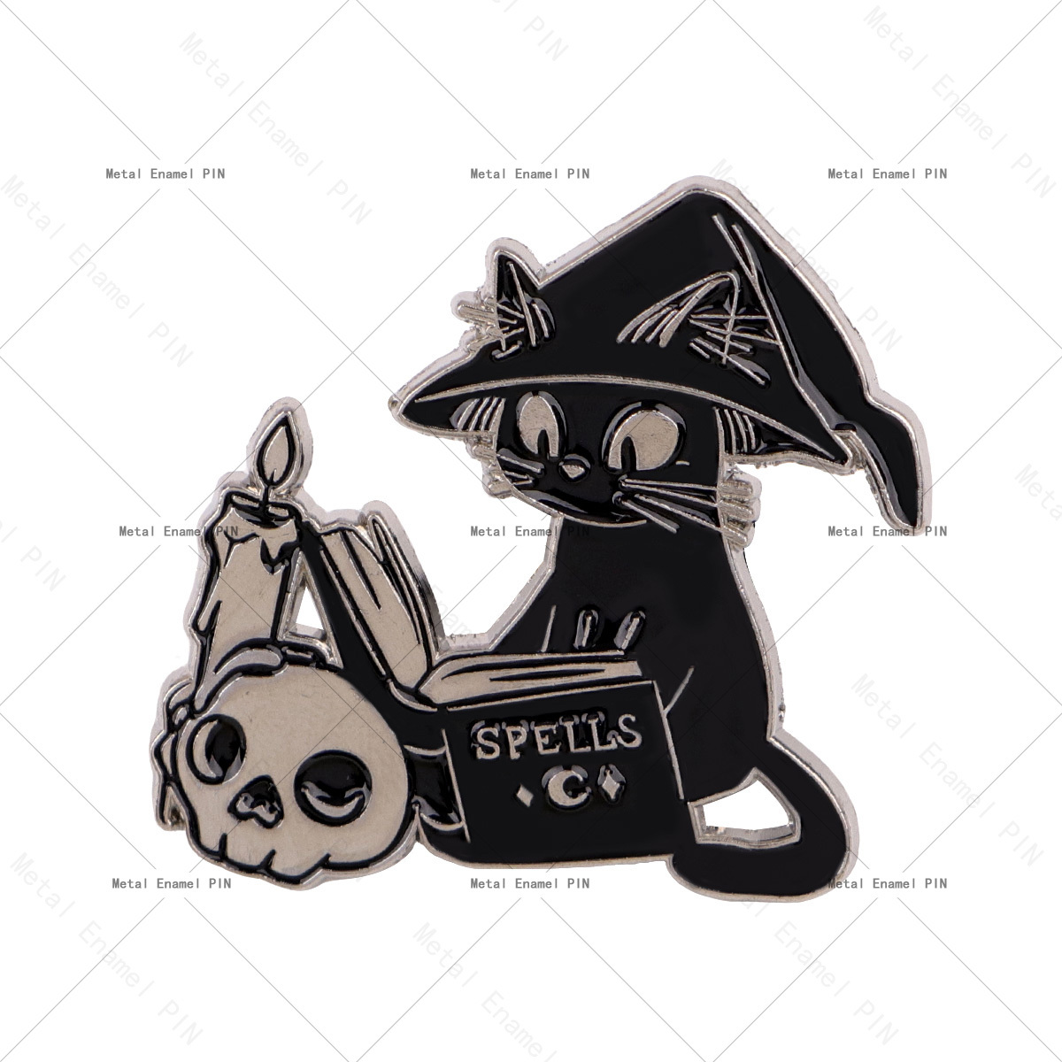 Image of 1pc Skeleton Cat Lapel Pins Badges Brooch For Clothes Enamel Pins Backpack Accessories Decorative Jewelry Gifts