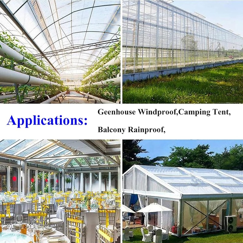 39.37*78.74inch Heavy Duty Waterproof Transparent Clear PVC Tarpaulin | Foldable Thicken Soft Glass Balcony Rain Curtain for Outdoor Greenhouse Plant Tarp to Cover Sun and Rain