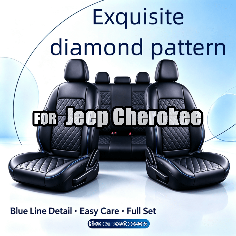 artikel foto Voor Jeep voor Cherokee Exquise Diamantpatroon Autostoelhoezen Gemaakt van Hoogwaardig Imitatieleer Materiaal, Het Past en Beschermt de Originele Voertuigstoel, en is Extreem Duurzaam