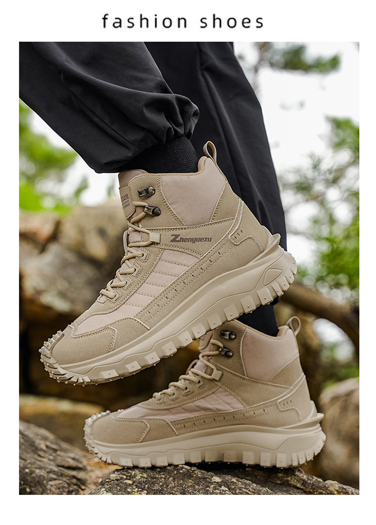 Nuevos Botas de Senderismo Deportivas de Caña Alta Oversize para Otoño, Cómodas Zapatillas Casuales Ligeras de Suela Gruesa, Adecuadas para Actividades al Aire Libre Durante Todo el Año, Caminar, Viajar, Escalada y Equipo de Camping