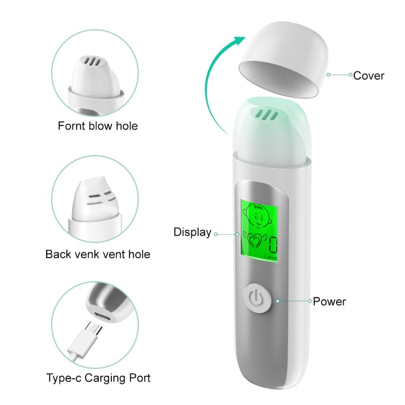 Portable Bad Breath Breathalyzer & Halitosis Monitor with LCD Display - Intelligent Halitosis Tester, Non-Contact Technology, 0-4 Level Oral Hygiene Analysis, for / use (for bad breath assessment & )
