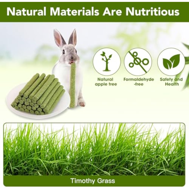 25pcs Rabbit Chew Toys, Timothy Grass Sticks, Rabbit Toys-Grinding Sticks, Suitable for Rabbits, Hamsters, Chinchillas, And Other Rodent Pets of Ideal Snacks