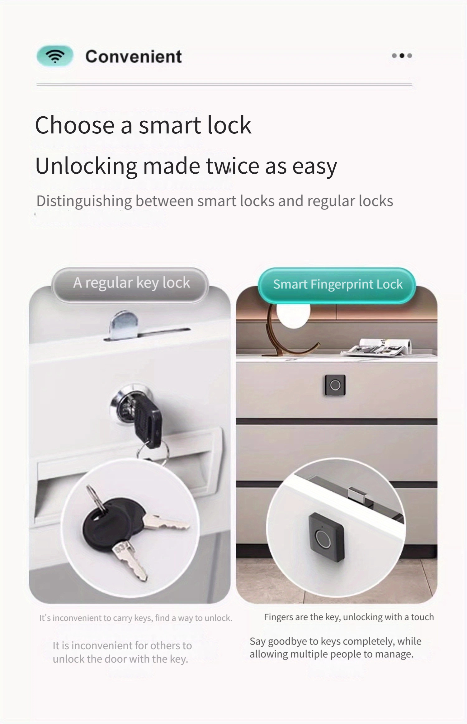 1pc Cerradura Inteligente con Huella Digital - Entrada Sin Llave, Diseño Compacto y Elegante, Fácil Instalación para Armarios de Casa, Zapateros y Archivadores, Cajones de Madera, Funciona con Pilas (3 AAA No Incluidas)