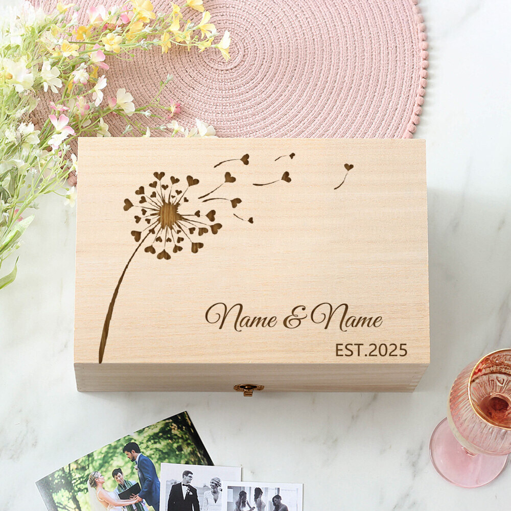TEMU Personalized Wedding Box | Custom Bridal Shower Gift, Engagements Gift For Him, Her, Custom Marriage Day Box, Gifts For Wedding, Anniversary