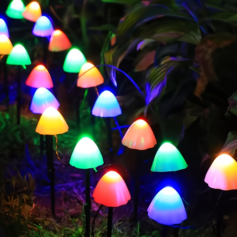 TEMU Solar Mushroom Light With 20 Leds- Waterproof, Colorful Mushrooms, , Outdoor Garden And Courtyard Decoration Ip65 Waterproof, 8 Flashing ,