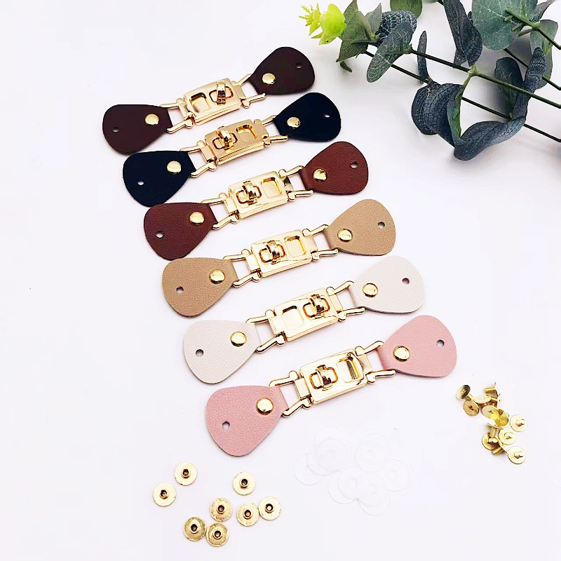 TEMU Bag Clasp Made Of Metal And Leather, Easy And Versatile Design, Suitable For Bags, Handmade Bags, Coat And Sweater Additions, And Fastener