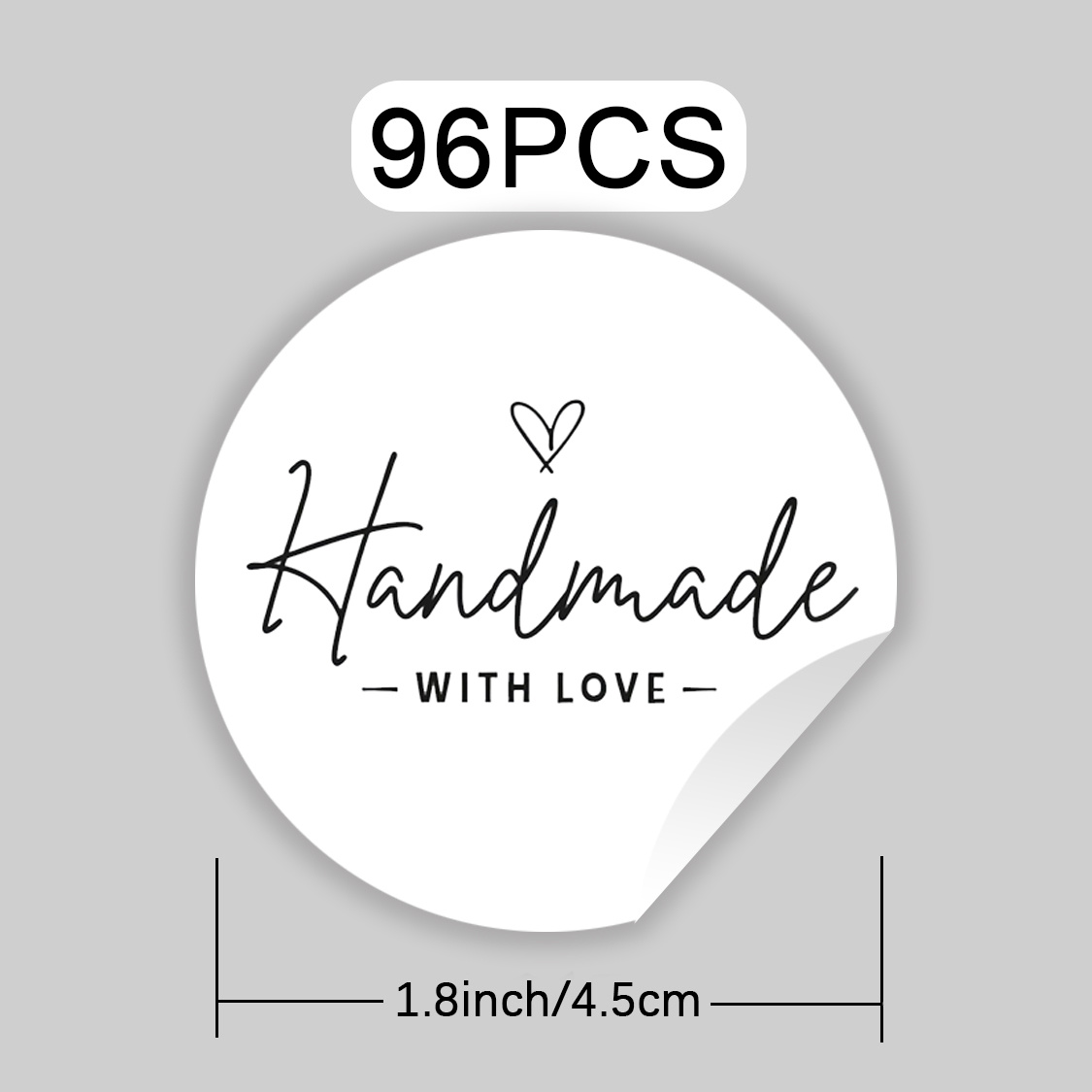 E-shop 96 Stück Handgemachte mit Aufkleber, Papiermaterial, Einfaches Schrift-Design für Geschäfts- und Persönlichen Gebrauch