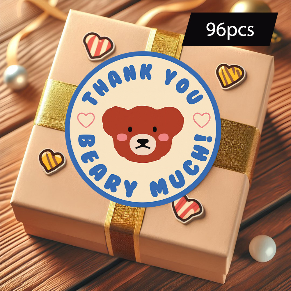 TEMU A Set Of 96 Round Stickers Featuring A With 'thank You', Gift Tags, Notes Of Appreciation, And Sealing Packages