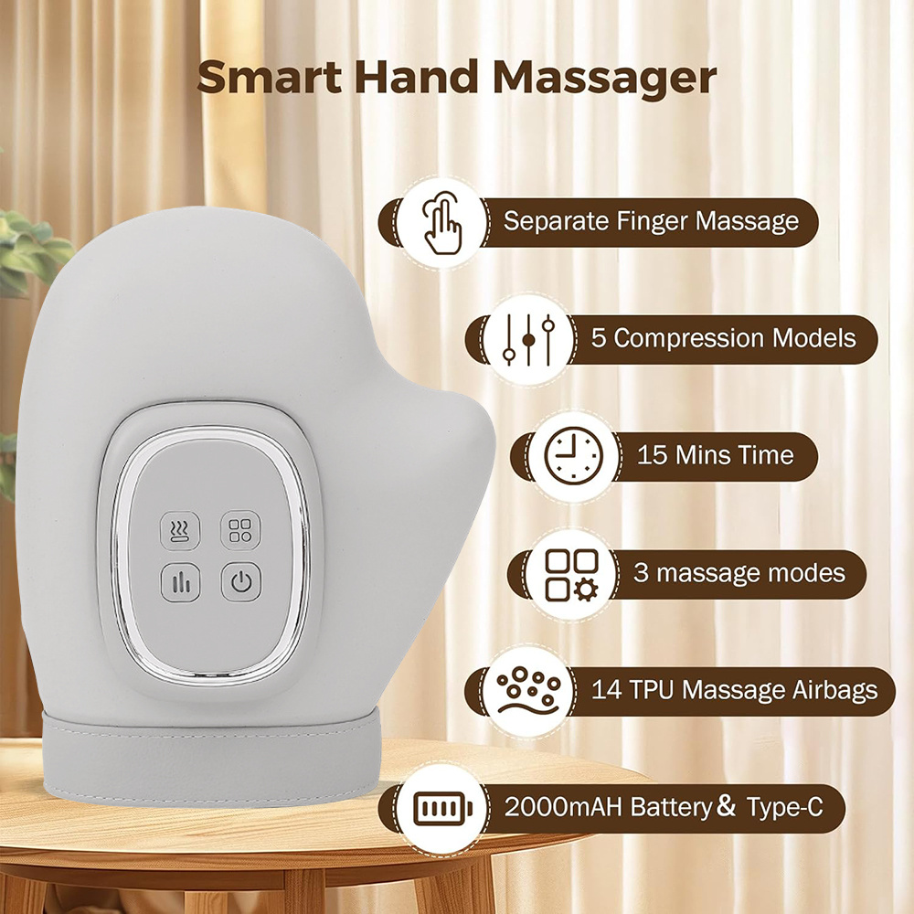 Hand Massager with Heat, Cordless Rechargeable Air Compression Hand Massage Glove, Full Finger & Palm Massage, 15-Minute Auto Shut-Off, Relaxing Gift for Men And Women - Image 6