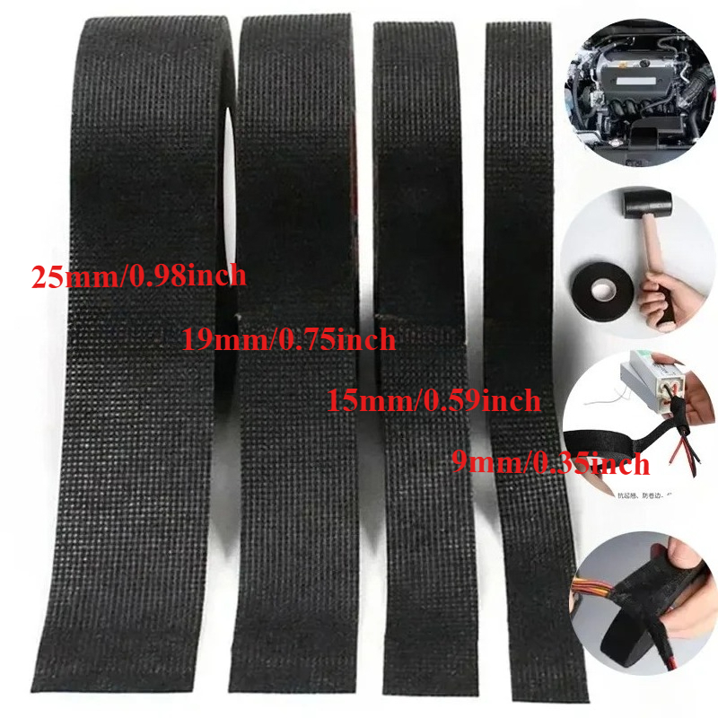 Image of 4pcs Automotive Cloth Tape, Electrical Insulation Cloth Tape, Heat-resistant Automotive Tape, Waterproof And Soundproof Wire Tape