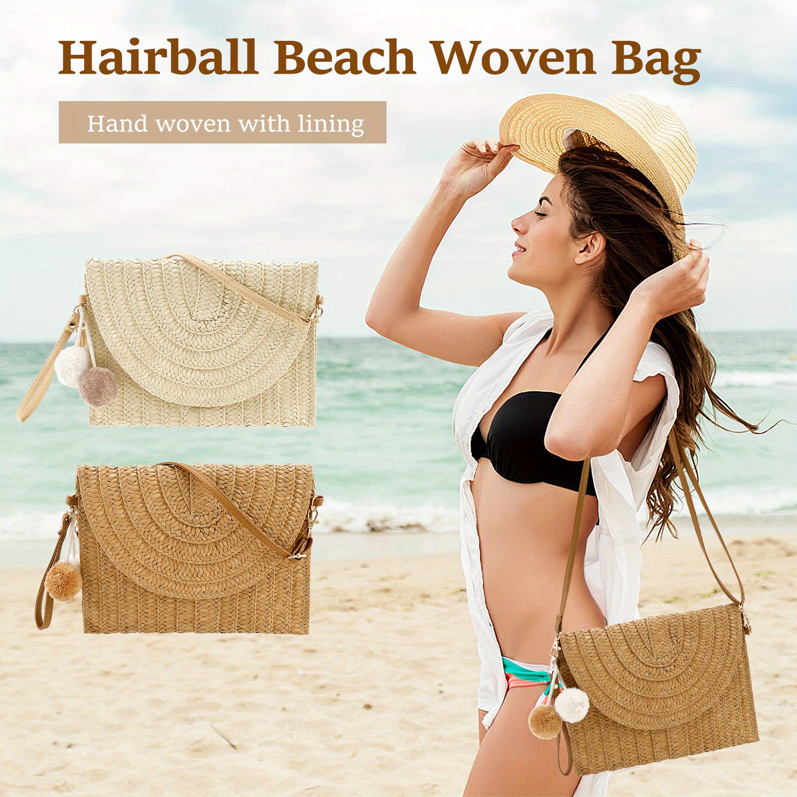 Rattan Purse Purses For Women Trendy Lanpet Knotted Straw Clutch