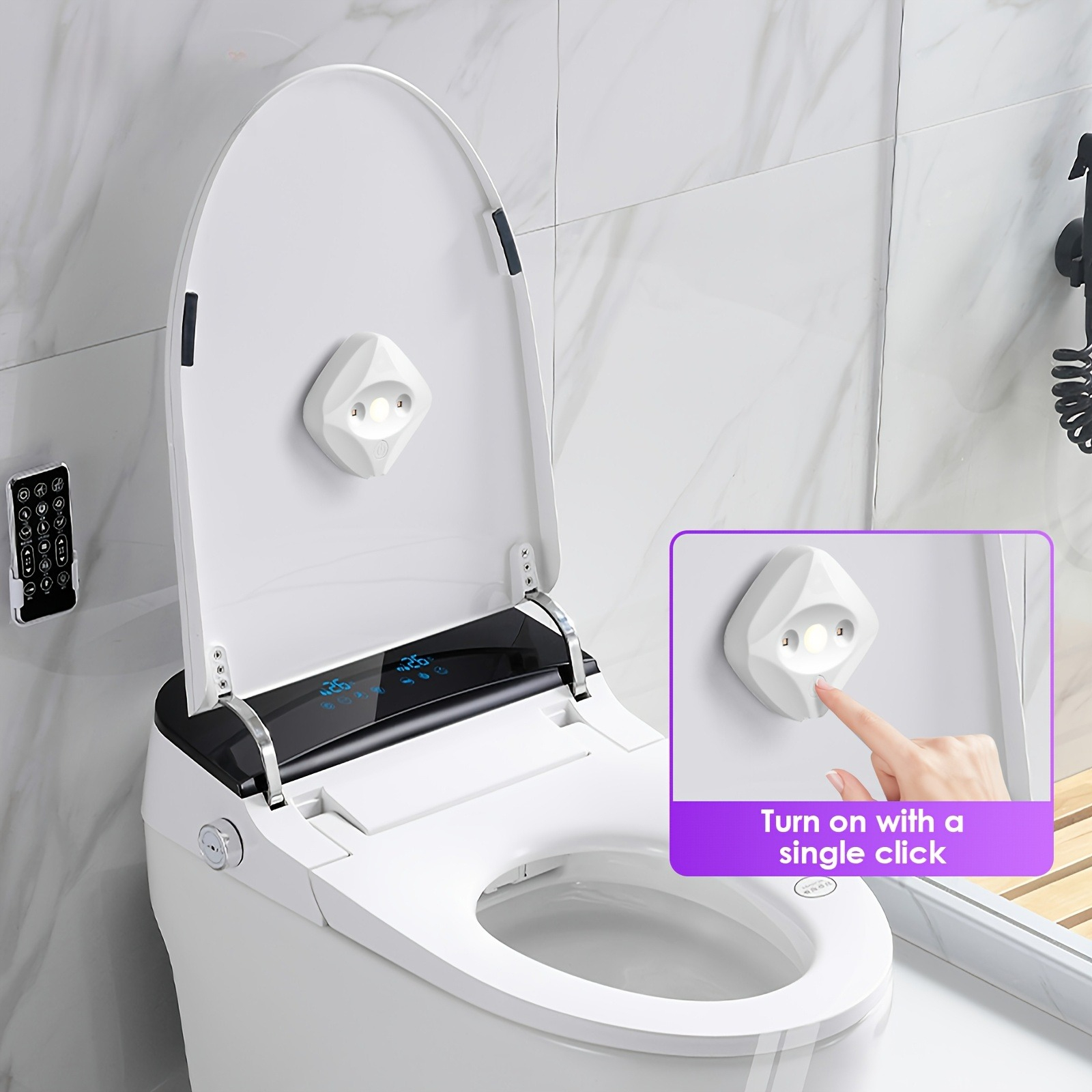 TEMU Smart Sensor Night Light, Automatic Toilet Odor , This Multifunctional Portable Uvc Device Includes Rechargeable Led Light, Ideal For Home