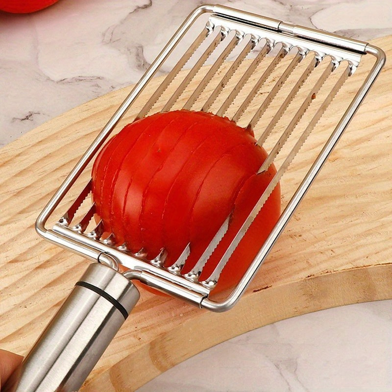 

Stainless Steel Tomato - Manual Fruit & Vegetable Cutter, Egg , Kitchen Gadget For Perfect Slices & Dices, Ideal For Salads, Sandwiches & Prep, Manual |modern Kitchenware| Construction, Vegetable