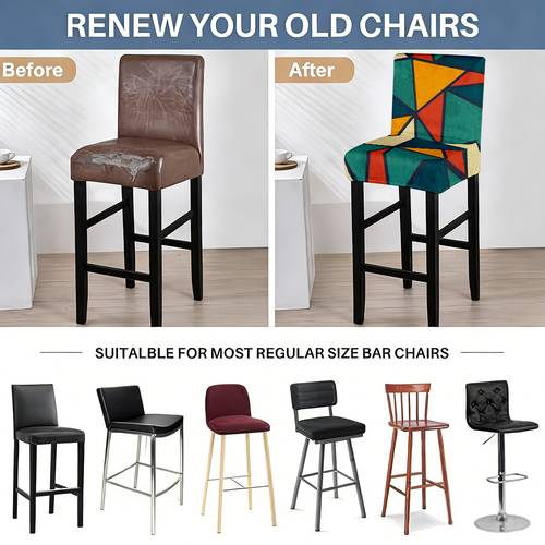 bar stool cover fashion elastic bar chair protector seat slipcover removable and versatile for dining room living room hotel and office chair cover ideal for home bar decoration and indoor style upgrade