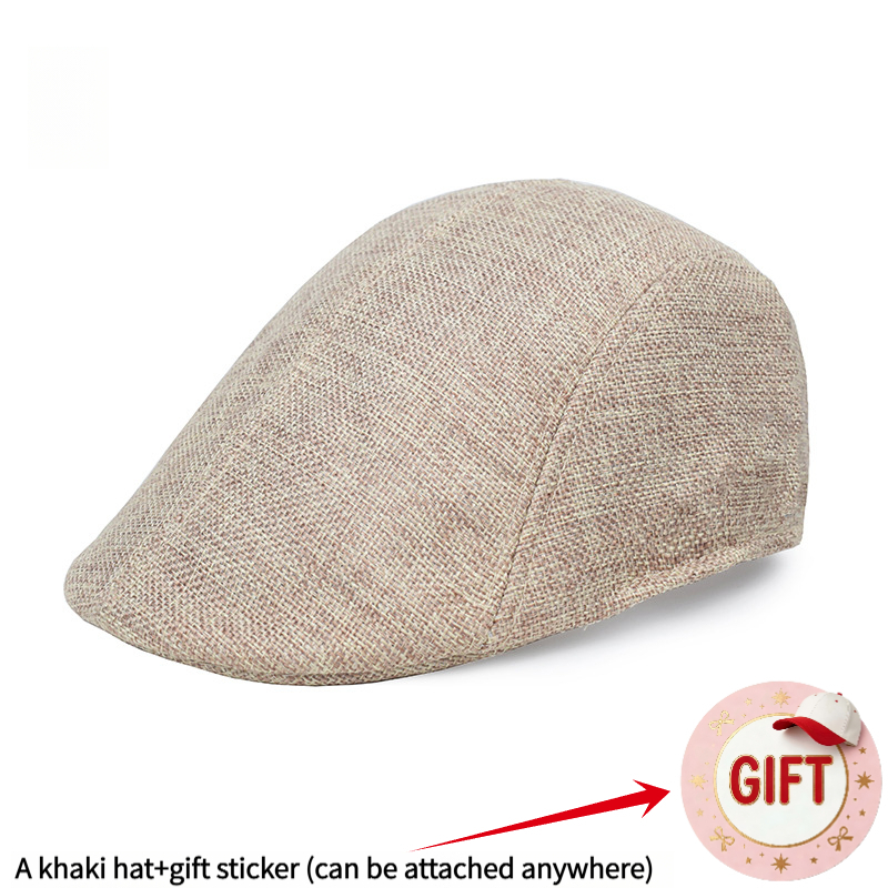 2pcs Men's Fashion Hat Set - Hat + Gift Stickers - Wearable For - Vintage Lightweight Baseball Cap, Golf Hat - Breathable Mesh Lining, Classic Gray And Beige , Suitable For Casual And Formal Occasions