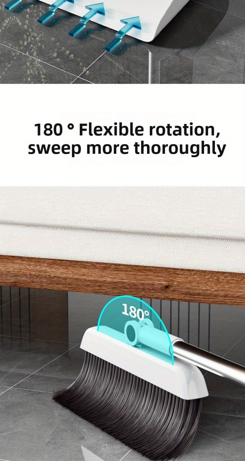 3-in-1 heavy-duty ergonomic floor cleaning system with long handle - heavy-duty broom,   set with ergonomic grip -   for hardwood, tile, vinyl,   floors - ideal for home, office, kitchen, bathroom, living room - space-saving storage - ideal for elderly & heavy cleaning tasks -   floor cleaning kit with durable construction & easy-to- , broom for floor cleaning, carpet sweeper, floor sweepers Product details 9