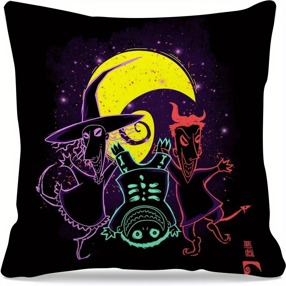 TEMU 1pc, Featuring Halloween's , Double-sided Print, Polyester Fabric [pillow Insert Not Included] Machine Washable, Hidden Zipper, Multiple Sizes