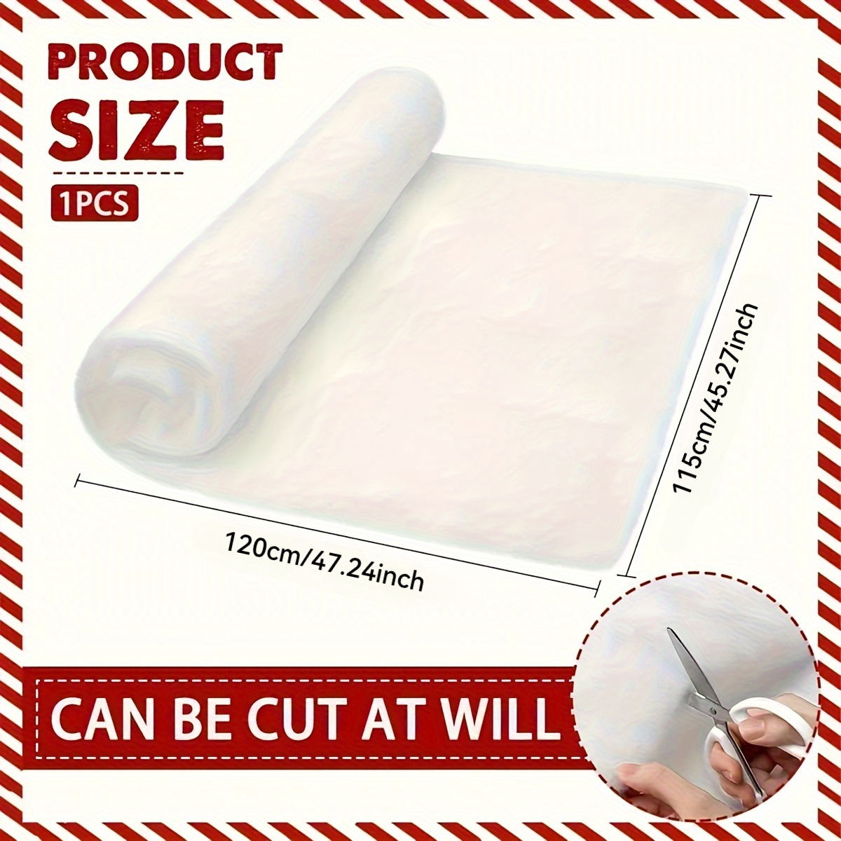 TEMU Christmas Scene Artificial Snow Mat, 120 X 115 Cm / 47.24 X 45.271 Inches Faux Snowboard, Retail Window Display Layout Prop, Christmas Party