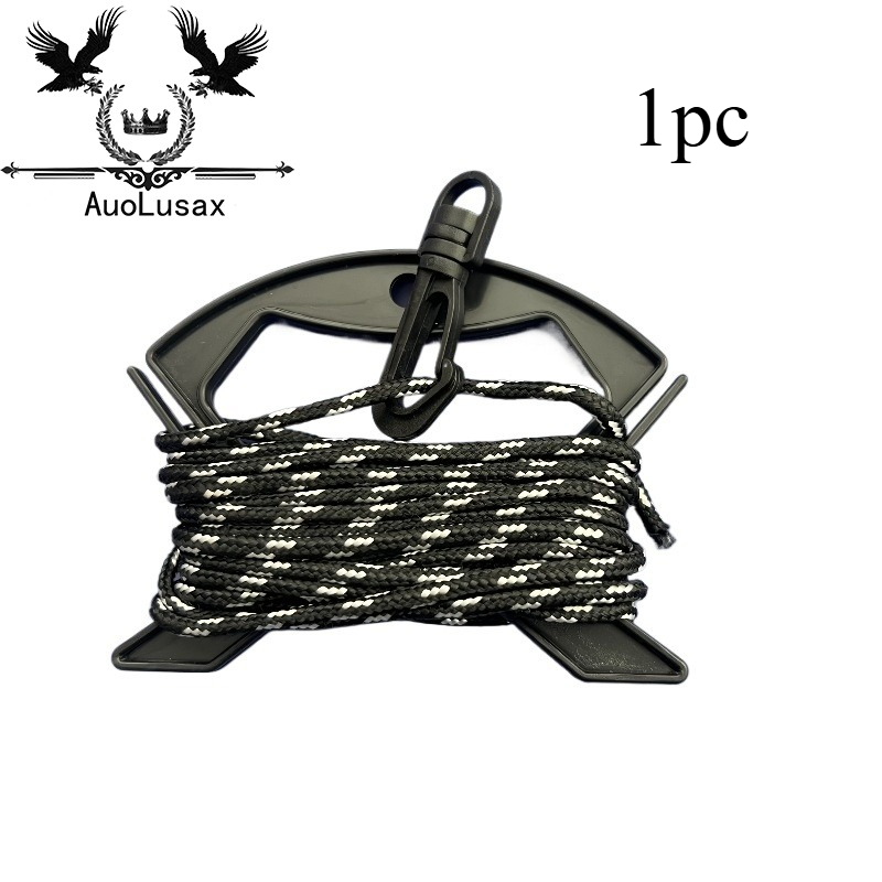 TEMU 1/2pcs 196.85-inch Heavy-duty Fishing Rope With Metal Hook | Black Durable Anti- Handle, Suitable For Fishing Gear Box, Cooler Box, And Fishing