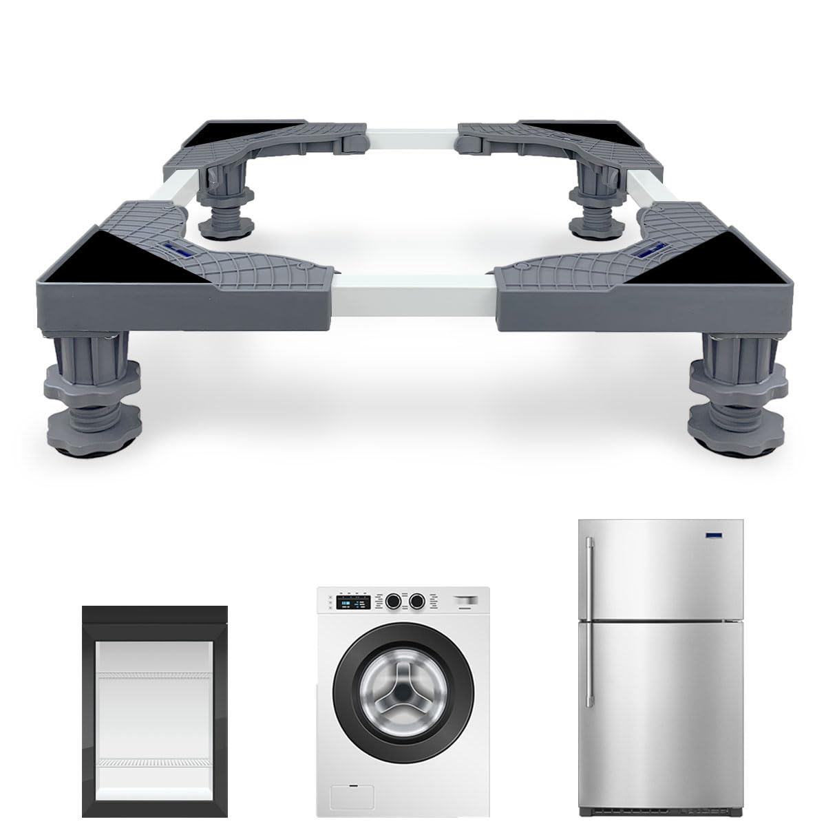 Washing Machine Anti-slip Shock-absorbing Base, With A Load Capacity Of 150kg, Adjustable 4-leg Washing Machine Base, Universal In Multiple