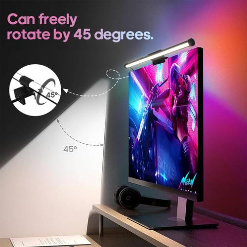 15 7inch smart rgb monitor light bar with backlight compatible for tvs laptops pcs 7 color rgb 3 temperature adjustable desk lamp dimming anti glare for home office plug and play plug and play