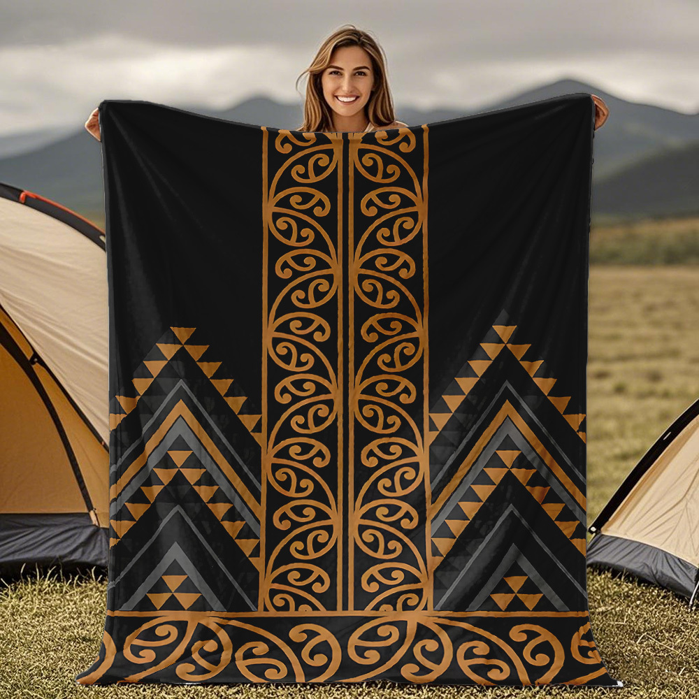 TEMU 2d Flat Flannel Blanket 39.37x29.53inch/100x75cm Golden New Zealand Model Is A Suitable Gift For : The Multifunctional, Soft, And Warm Travel