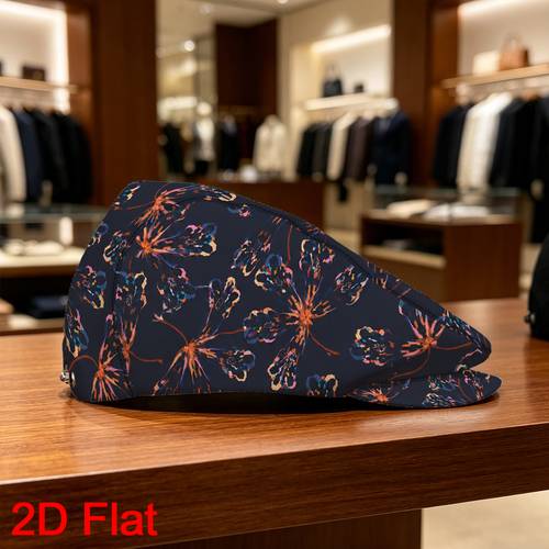 1pc mens vintage cap with ombre floral fire pattern lightweight suitable for daily outdoor back to school graduation gifts teacher mothers fathers day elegant painters hat for casual streetwear retro style 2d flat