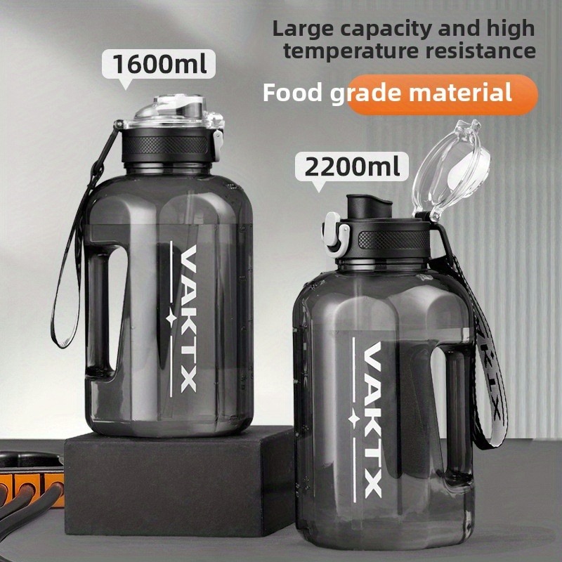 large capacity water cup high temperature fitness sports kettle elastic leak proof lid and soft straw summer   cup for outdoor running  