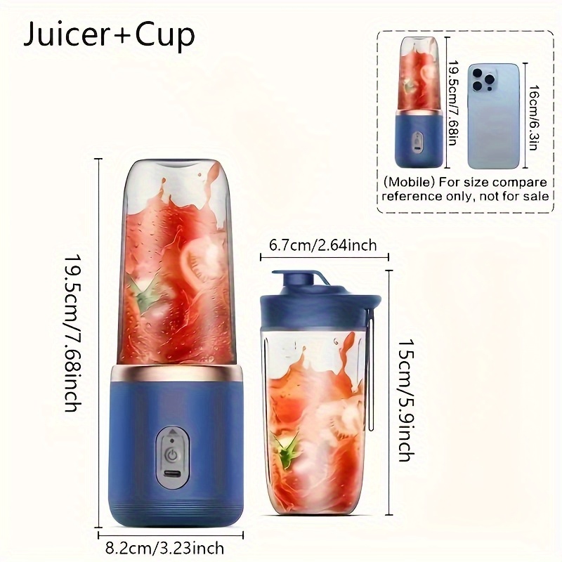 6 Blade 2-In-1 Portable Blender And Juicer with USB Charging,... product image 4
