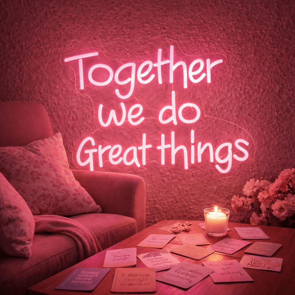 Custom 3-Lines Neon Sign, Inspirational Wall Art Decor