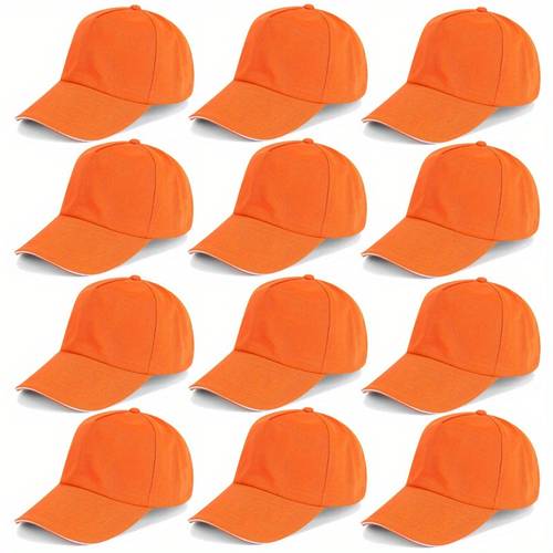 plain blank baseball caps adjustable back strap wholesale lot 12pcs