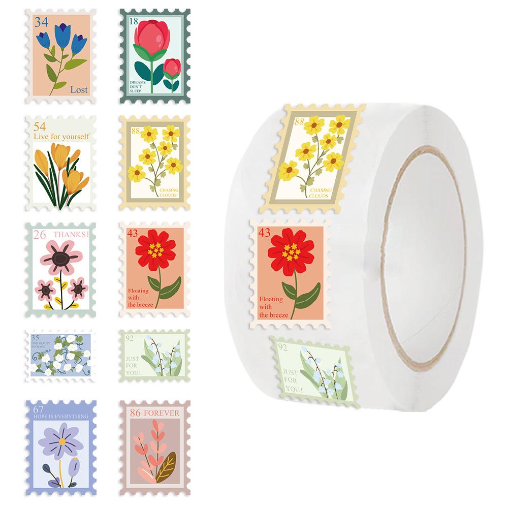 TEMU 500 Sheets/roll Floral Washi Tape For Journaling, Decorative Envelope Sealing Stickers. Suitable For Office Decor, Office Labels, Envelope