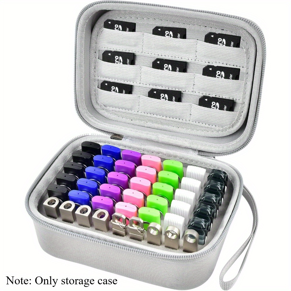 USB Flash Drive Case Compatible for Samsung/for TOPESEL/for PNY Memory Stick/YubiKey Case, SD/SDXC/SDHC Card Holder Organizer with Thumb Drive Storage Bag, Electronic Accessories Holder Suitable for SamData, PNY, YubiKey Devices (Box Only)