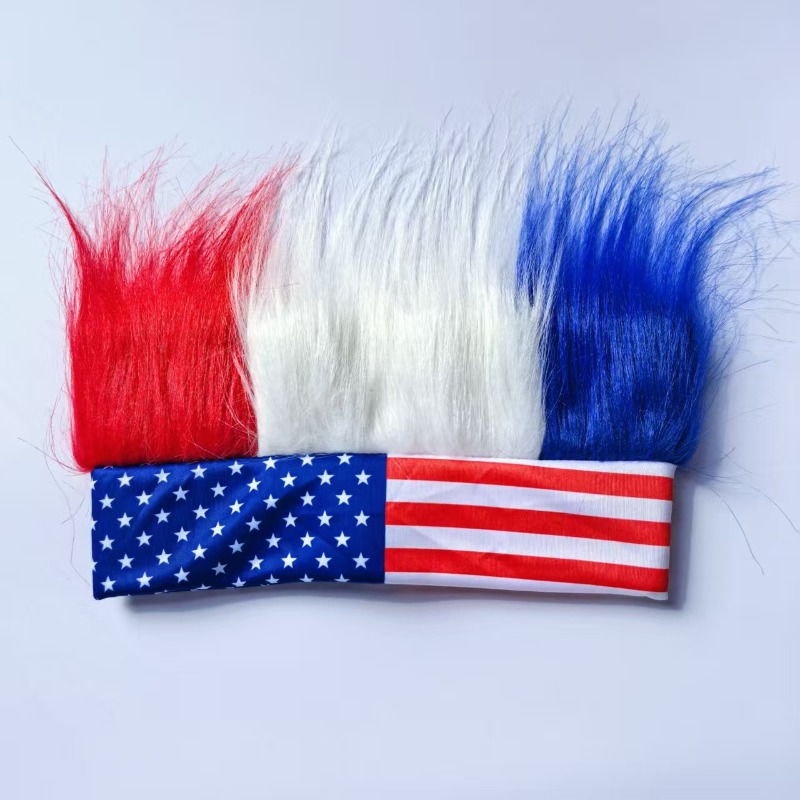 New Style Elastic Fan Wig Headband, Color, Foldable Compression Design, Stuffed Into A Backpack, Around Games Does Not Space, Suitable For Football And Sports Events, Games