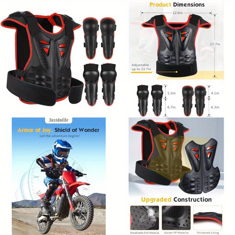 Youth Dirt Bike Body Armor Kids Motocross Chest Protector Dirt