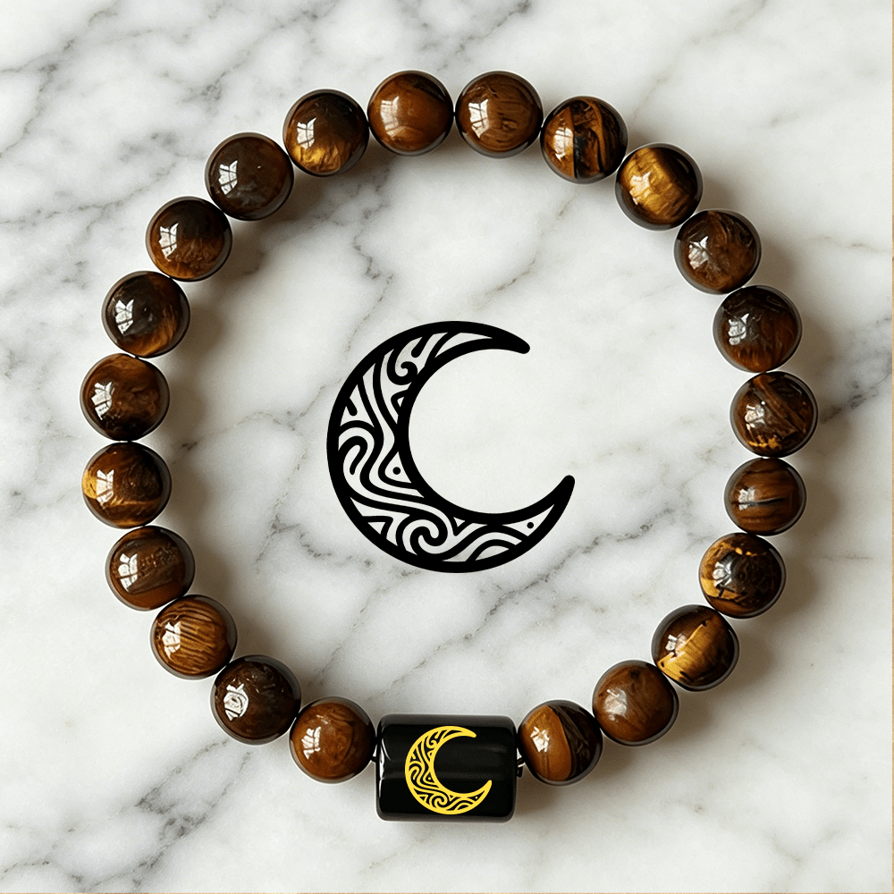Women's Retro Minimalist Moon Phase Stretch Beaded Bracelet