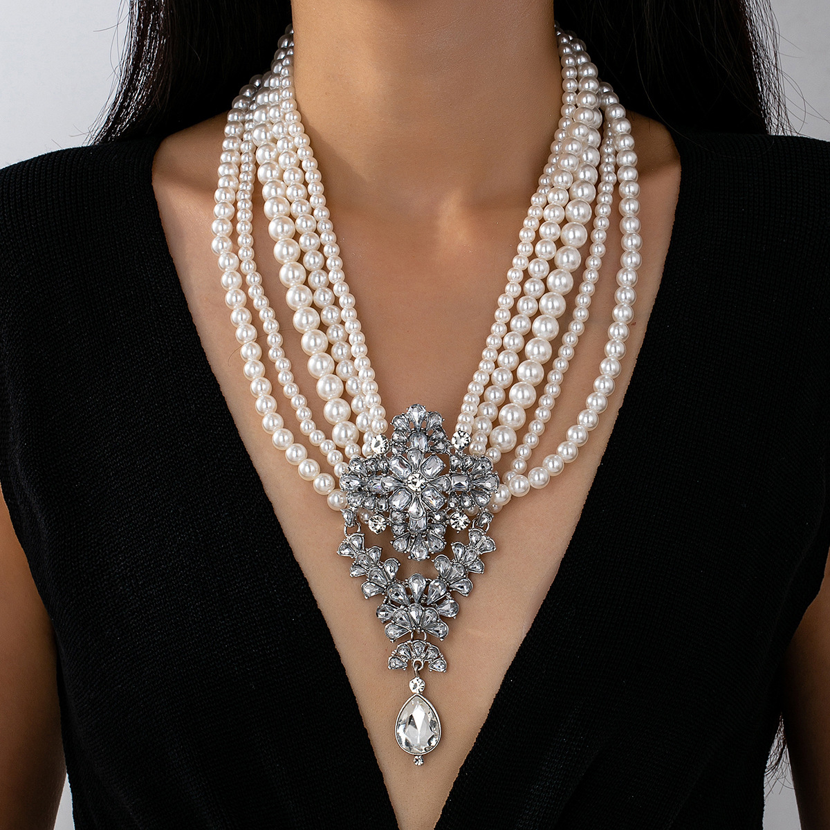 TEMU 1pc 1pcs Women's Elegant Necklace With Pendant Choker - Suitable For Weddings, Parties, Birthdays, Bridesmaids Gift, Luxury Layered For Wear,