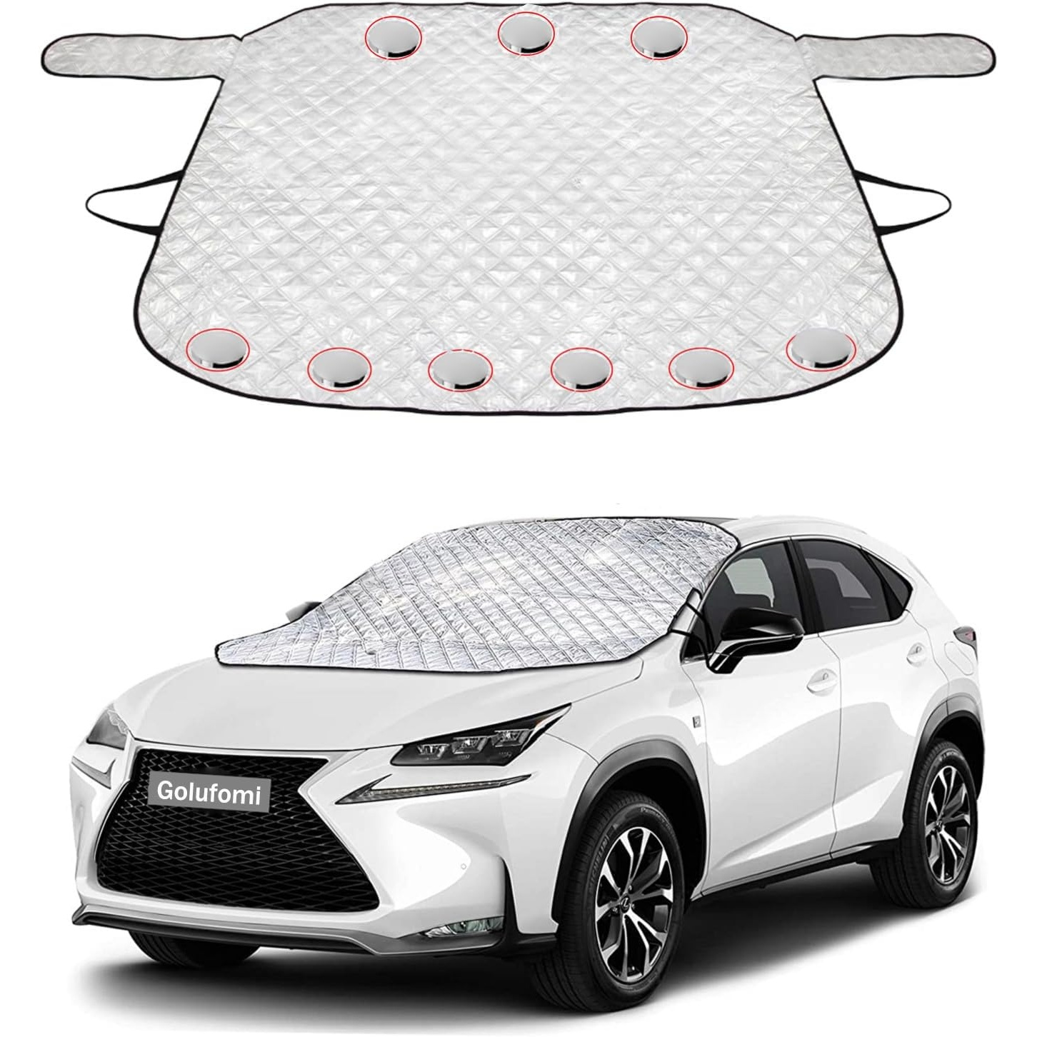 TEMU Car Sunshade 43.3x59in Universal Fit For Sedans Suvs Insulation Protection Front Windshield Cover