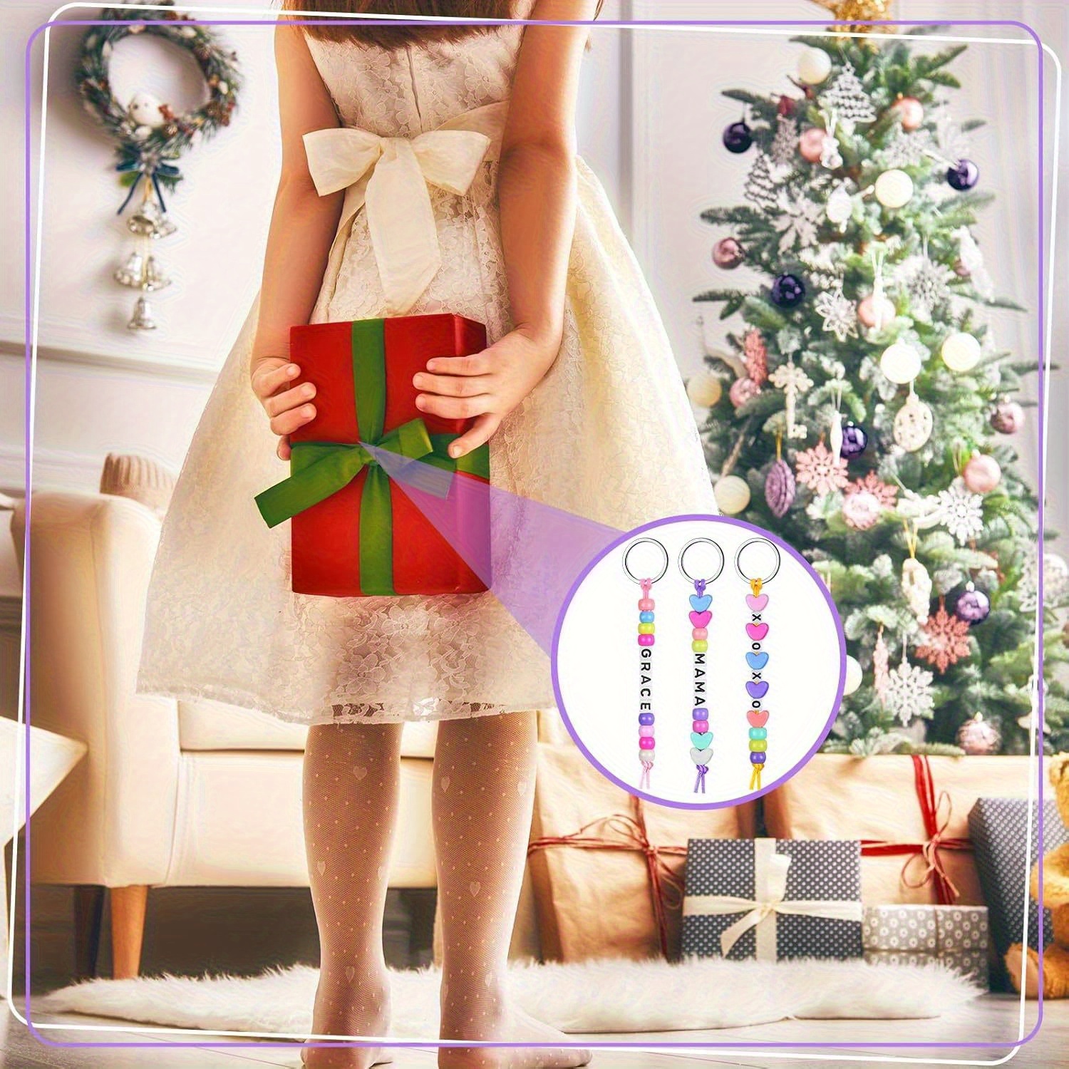 LEIOSAGN Kit Portachiavi Fai Da Te Con Perline – 15 Base Portachiavi In Metallo, 15 Biglietti E Sacchetti, Regalo Ideale Per Creazione Gioielli, Perline Non Incluse, Diametro Foro Min 2,2 Mm - 2