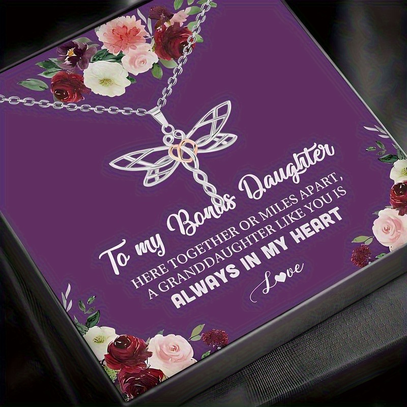Elegant Dragonfly Necklace Gift Box for Stepdaughter