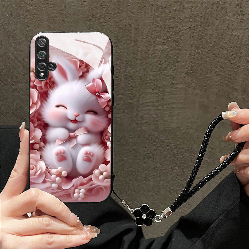 TEMU Smiling Pc Glass Textured Phone Case Suitable For Huawei Mate 50/40/30/20 Pro/20x/20 Lite/p40/p30/nova 11/9/6/5t/5i/10 Se/11i/ 8/7i/4/3/3i, With