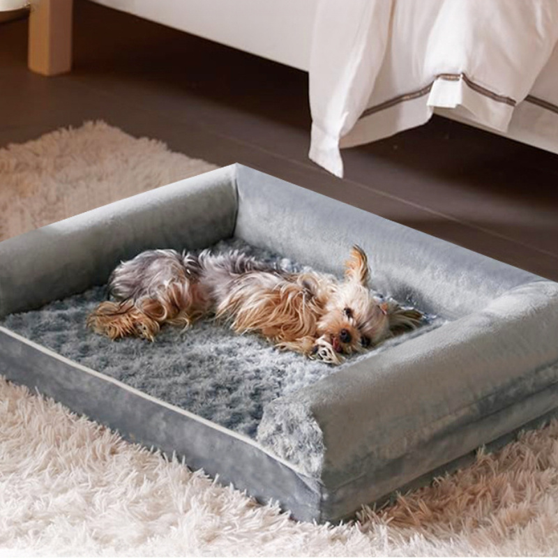 three sided protection cervical design luxury   dog bed cat bed breathable and   for   durable soft long plush Product details 7