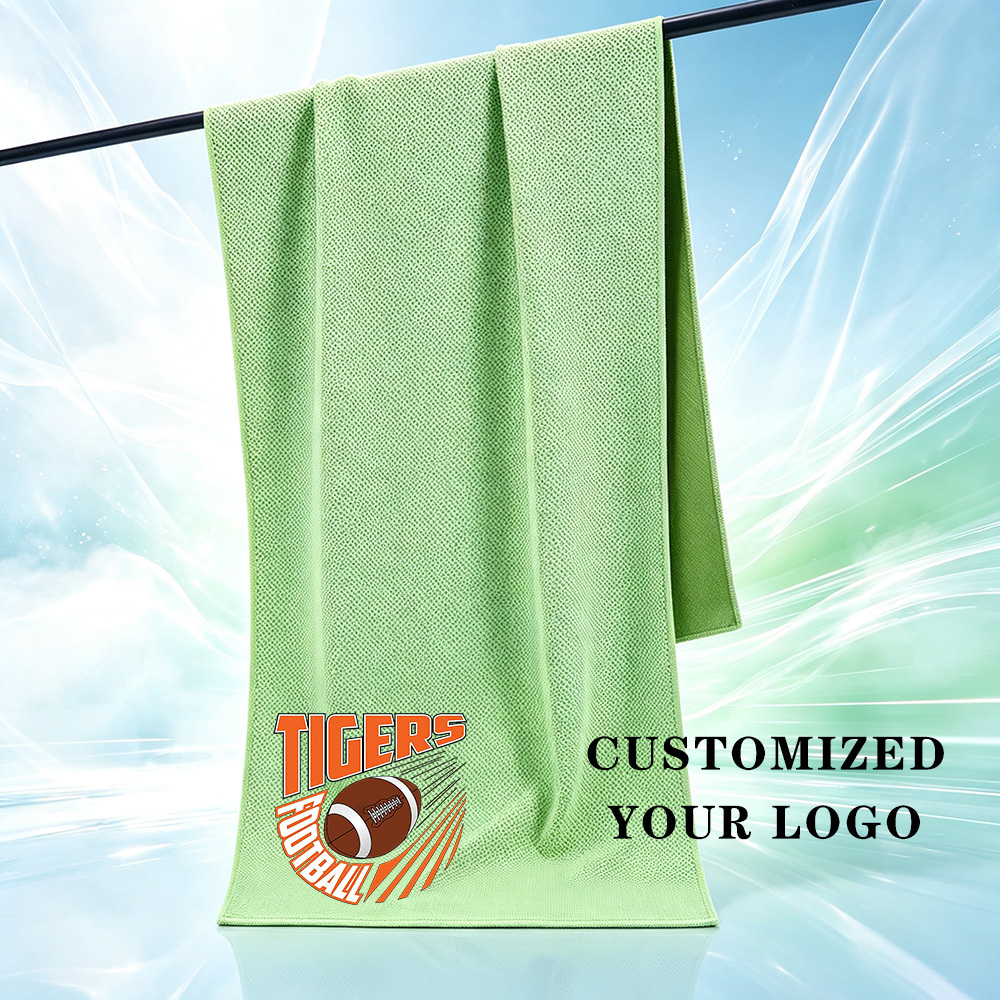 TEMU Custom Printed Logo Breathable Cooling Sports Towel, Microfiber Quick-dry Towel, Multi-colors Available, Ideal For Yoga, Running, Gym, Workout,