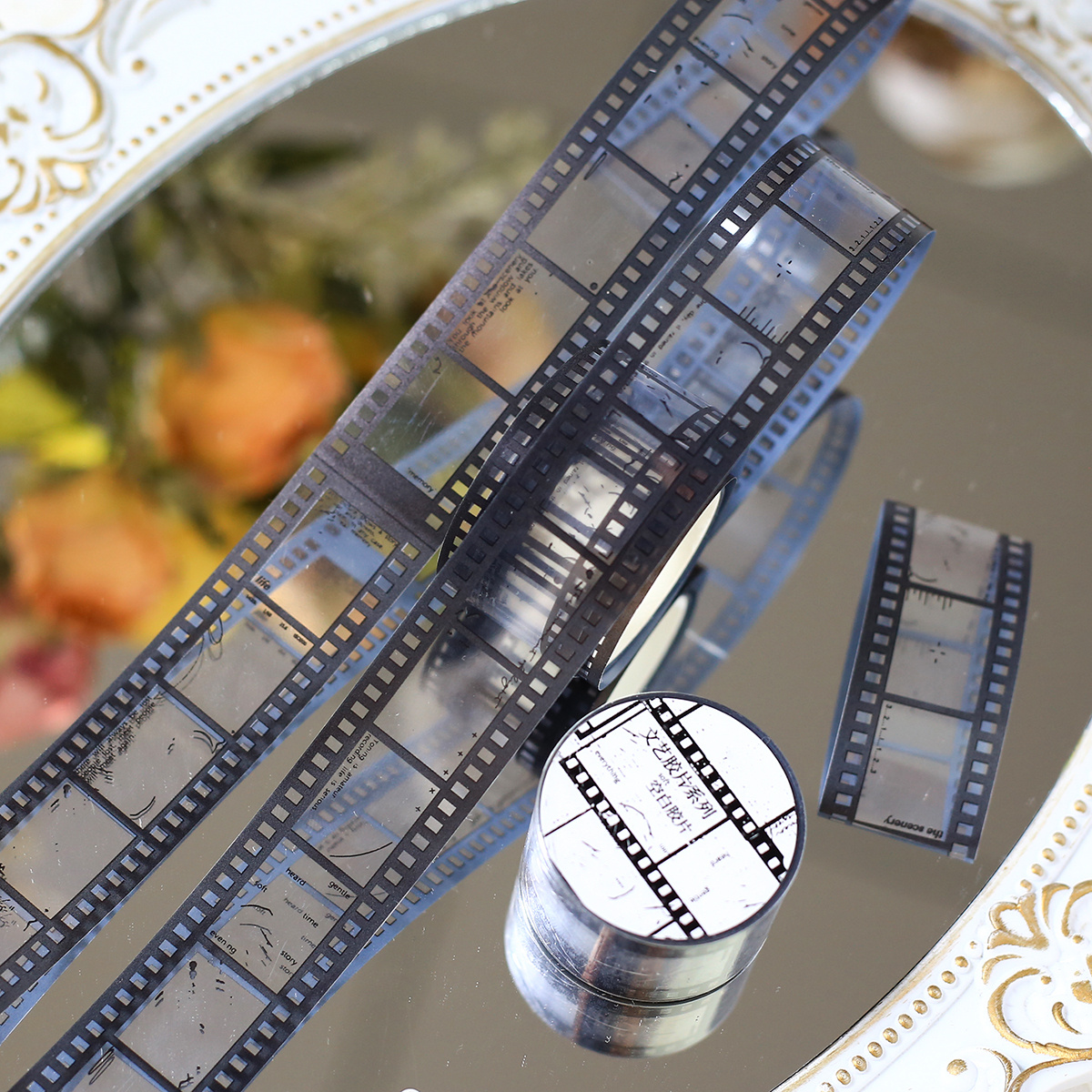 200mm/1rolls Pet Film Tape Stickers 350mm Cycle Embellishment Transparent Stickers Collage Supplies Creative Decor Junk Journal Stickers Holiday Decorations Christmas Halloween Valentine's Day