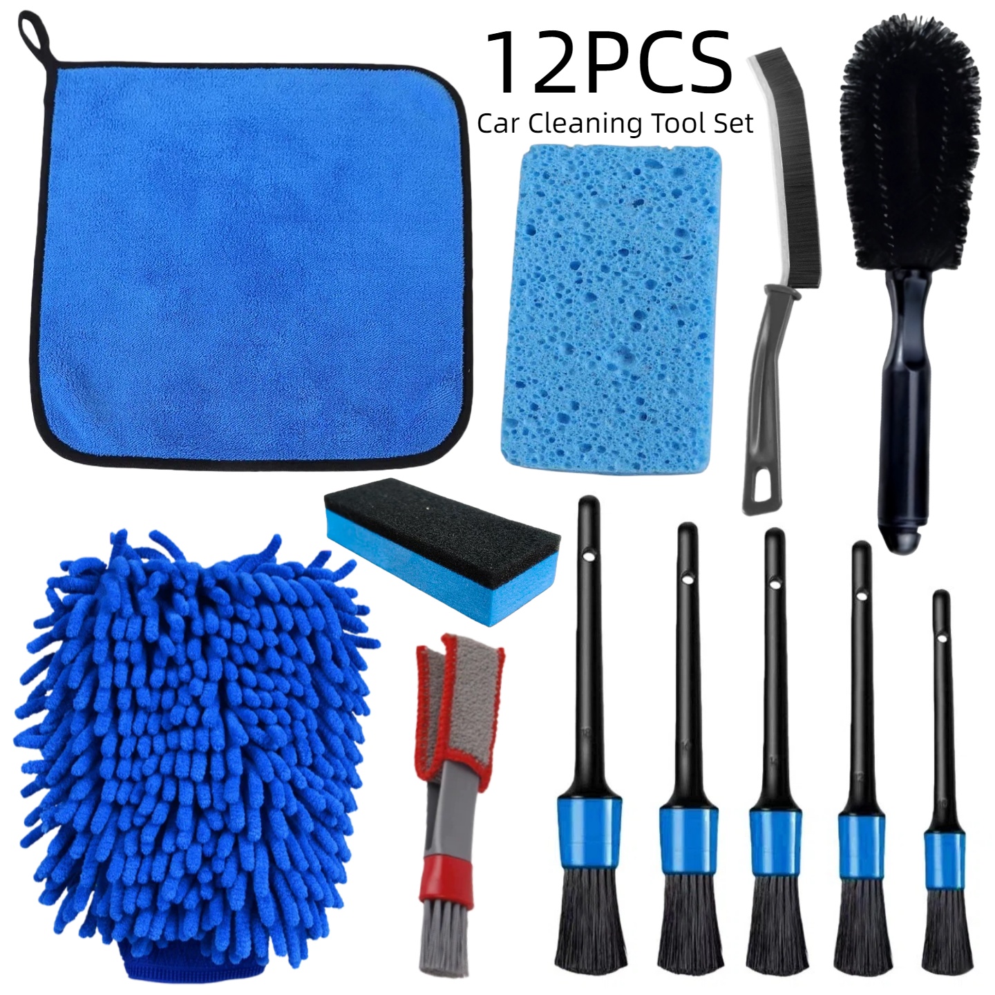 TEMU Car Detailing Brush Set, Car Detailing Kit, Car Detailing Brushes, Car Cleaning Kit, Car Windshield Cleaning Tool, Professional Car Care Kit -