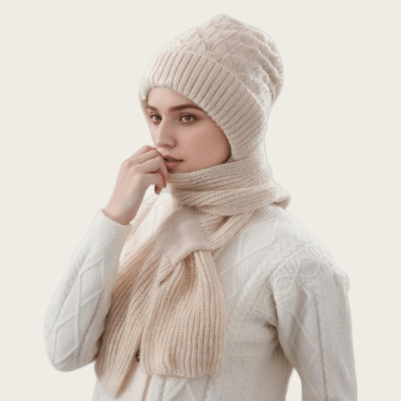 

Women's Lightweight Knitted Hat With Hood, Polyester Scarf For Outdoor Activities