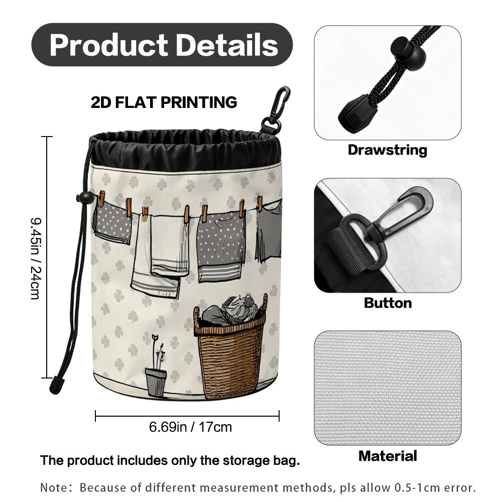 TEMU (2D Plat) 1 sac de rangement pour pinces à linge sur . ménagers, facile à nettoyer, matériau , idéal pour maintenir l'hygiène et la , pinces à
