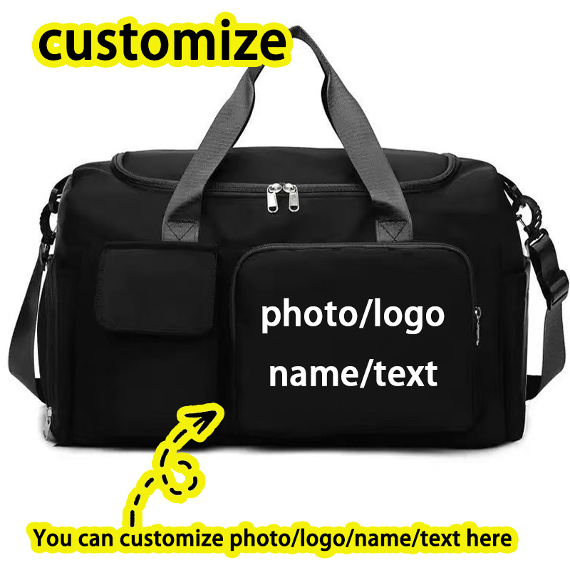 TEMU A Large-capacity Nylon Tote Gym Bag With Customizable Photo/logo/name/text. Features A Separate Shoe Compartment With Dry/wet . Suitable As A